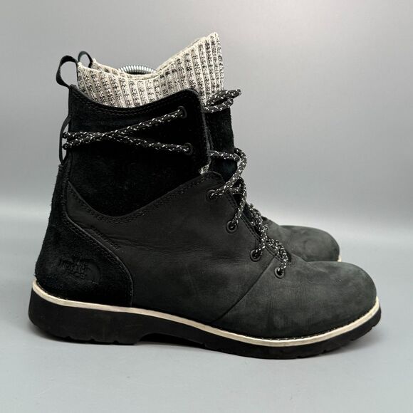 The North Face Ballard III Women's 9 Black Suede Waterproof Boots Lace-Up Ankle - Picture 1 of 12